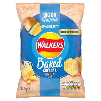 32 x Walkers Oven Baked Cheese & Onion 37.5Gm