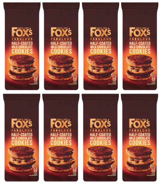 8 x Foxs Half Coated Milk Chocolate Cookie 175Gm