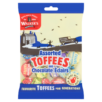 12 x Walkers Assorted Toffees & Chocolate Eclairs 150Gm