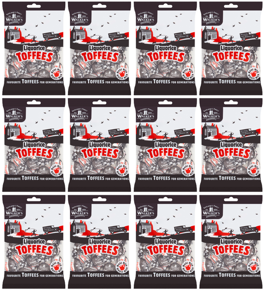 12 x Walkers Liquorice Toffees 150Gm