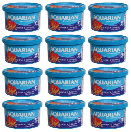 12 x Aquarian Goldfish Food Flakes - 25Gm