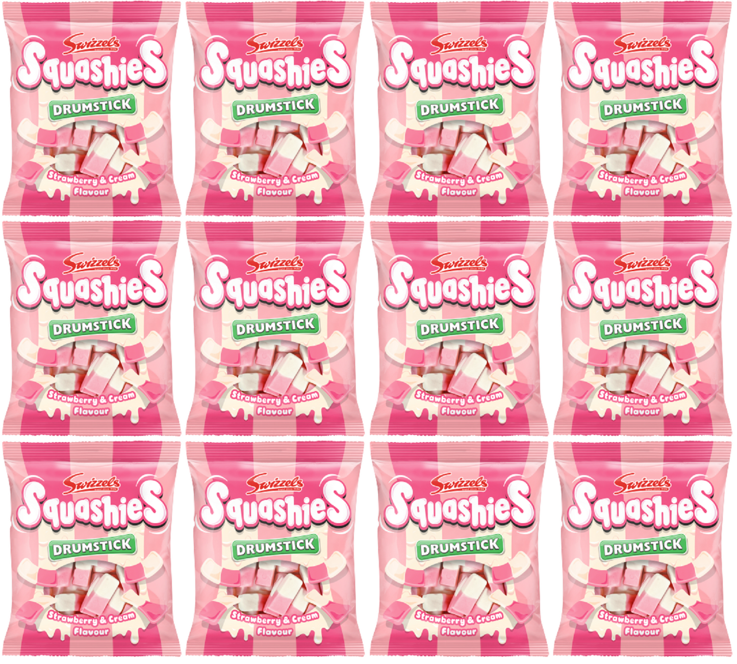 12 x Squashies Strawberry & Cream - 120GM