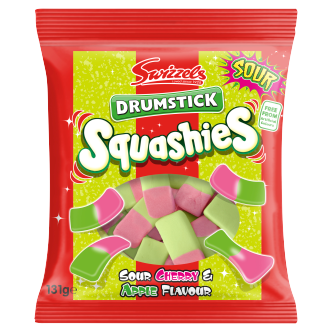 12 X Swizzels Squashies Drumstick Sour Cherry & Apple 131G