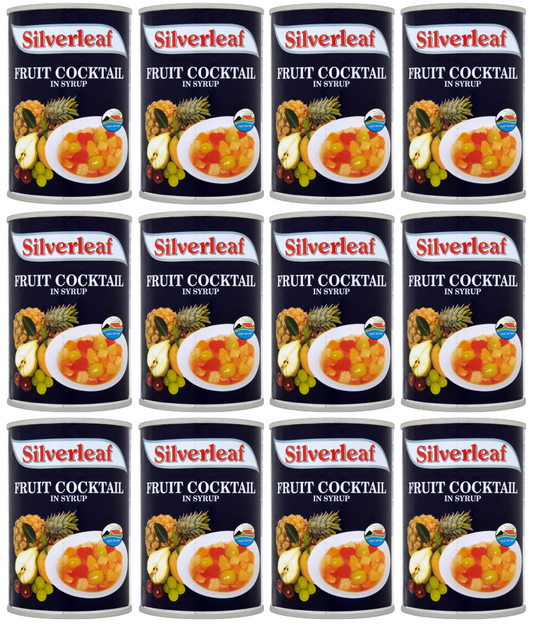 12 x Silver Leaf Fruit Cocktail In Syrup 410Gm