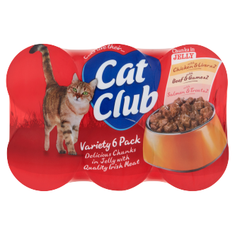 4 x Cat Club Variety Chunks In Jelly 6Pk 6X400G