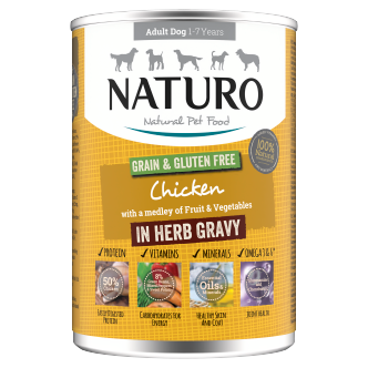 12 x Naturo Adult Dog Chicken in Gravy Veg Grain & Gluten Free 390G