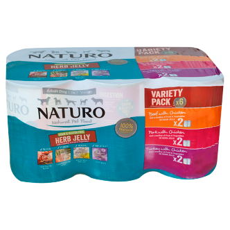 24 X Naturo Grain & Gluten Free Variety Cans In Jelly 390G