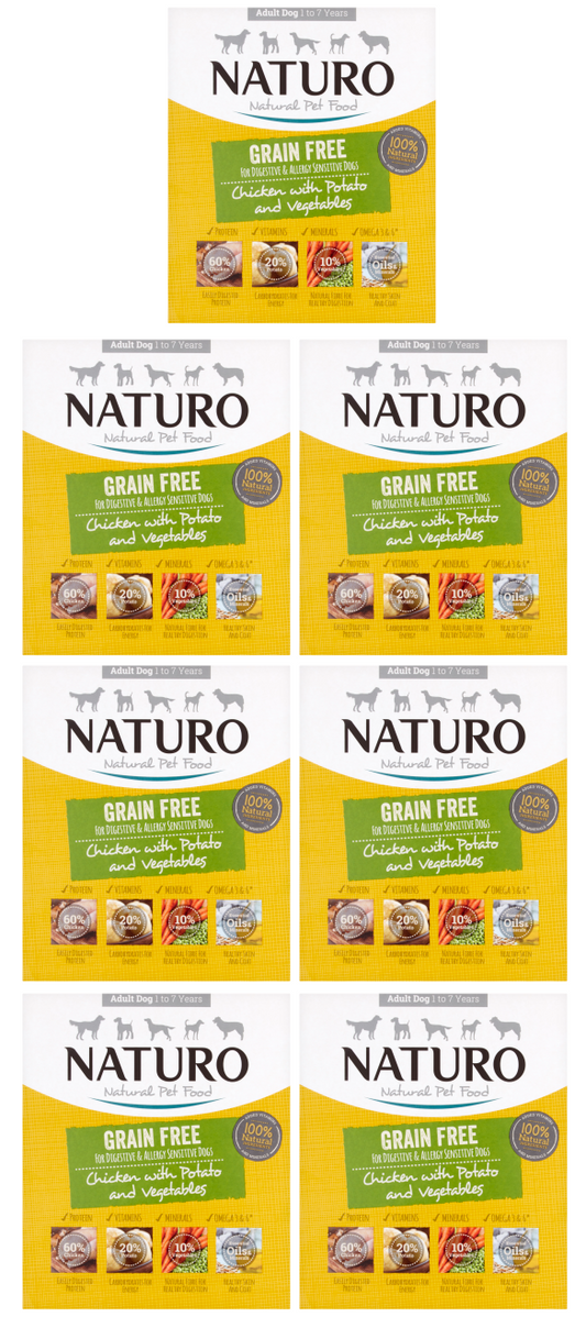 7 x Naturo Adult Grain Free Chicken & Potato With Veg 400G