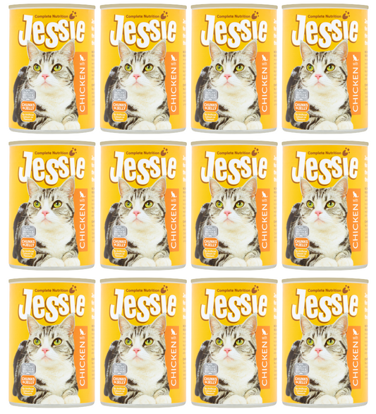 12 X Jessie Cat Chicken 400G