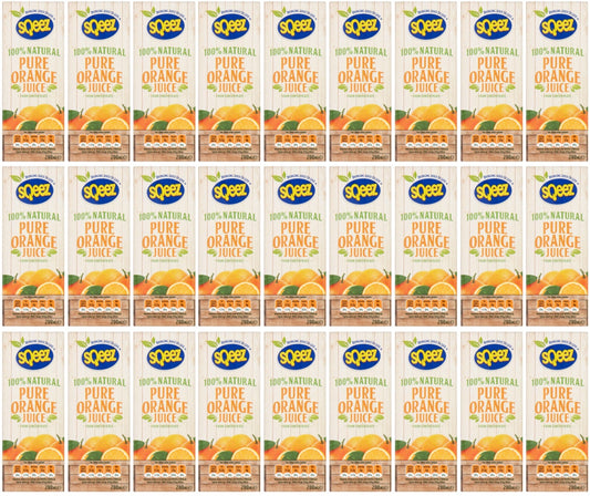27 x Sqeez Pure Orange Juice 200Ml
