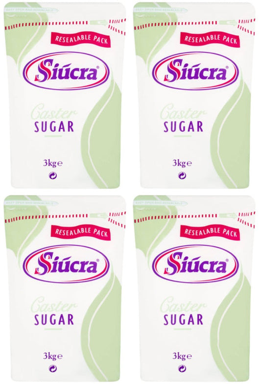 4 x Siúcra Caster Sugar 3Kg