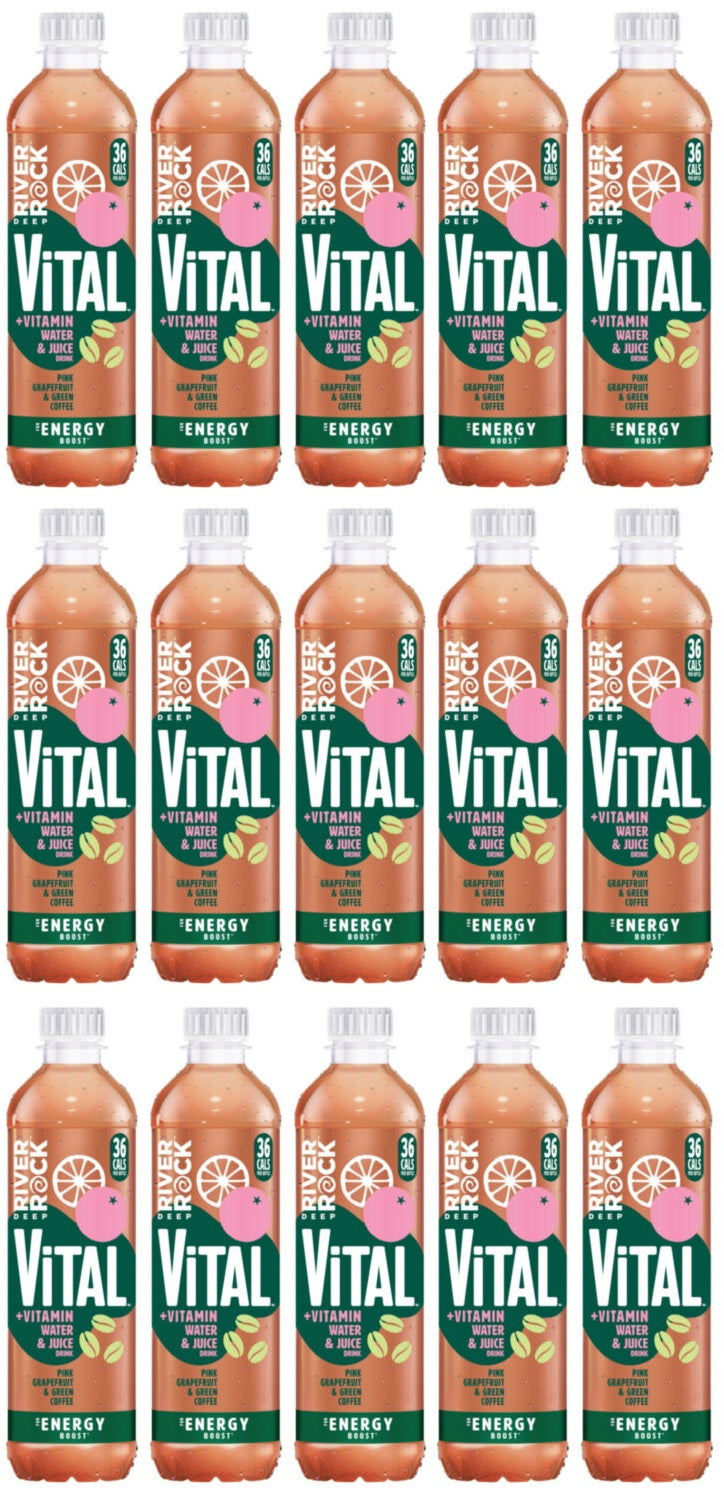 15 x Riverrock Vital + Vitamin Water & Juice Drink Pink Grapefruit
