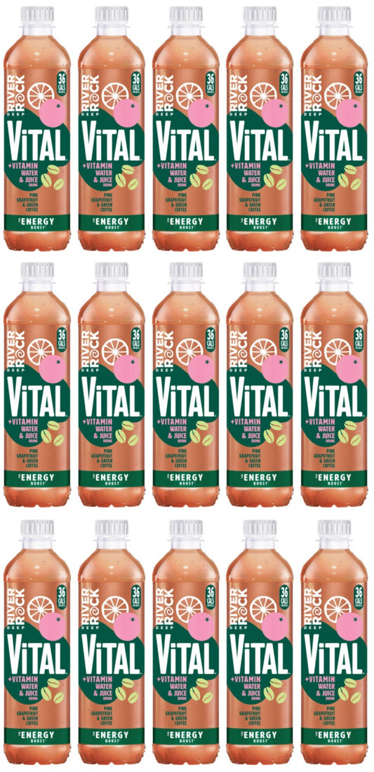 15 x Riverrock Vital + Vitamin Water & Juice Drink Pink Grapefruit