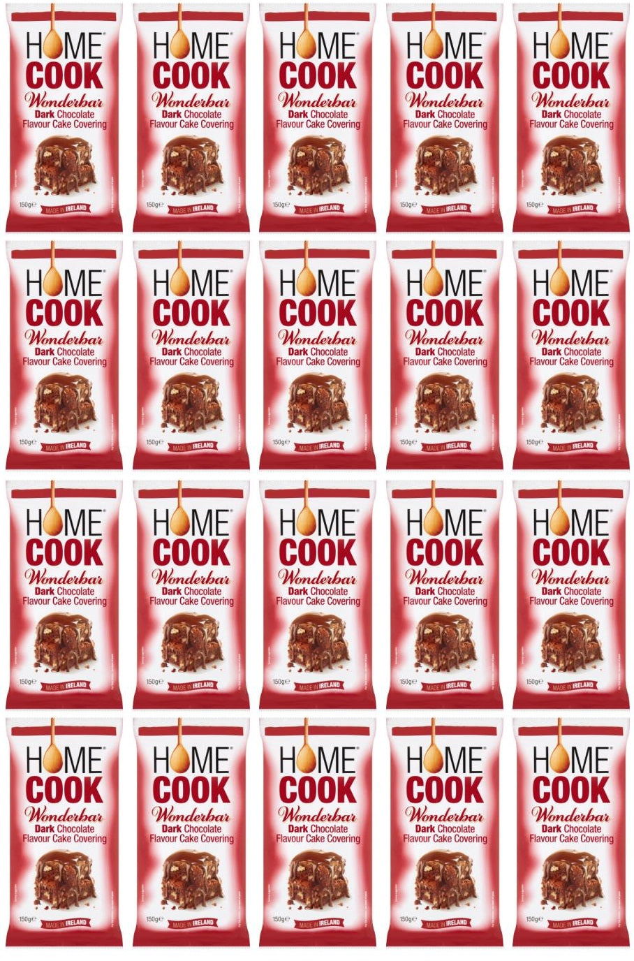 20 x Homecook Wonderbar Dark Chocolate Flavour Cake Covering 150G
