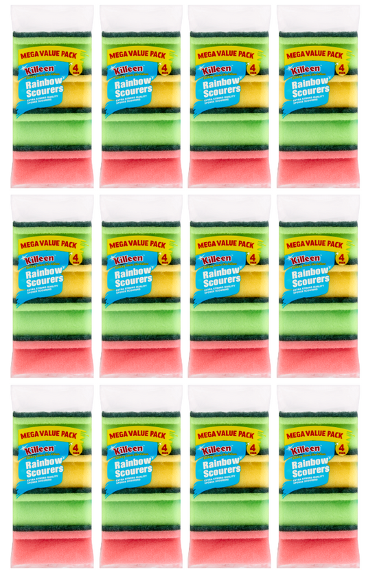 12 x Killeen Rainbow Scourers 4 Pack