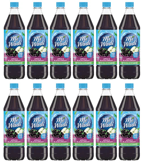 12 x Miwadi Apple & Blackcurrant 1L