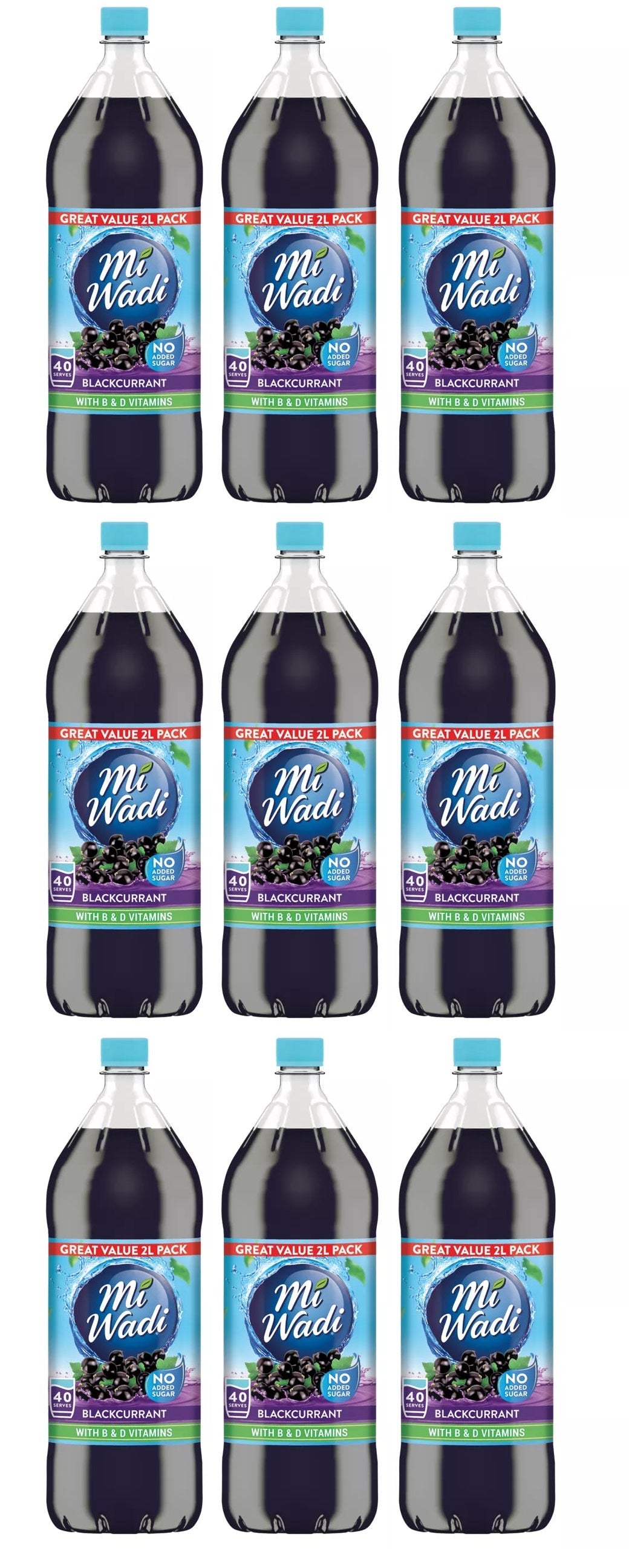 9 x Mi Wadi Blackcurrant 2L