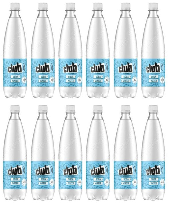 12 x Club Mixers Soda Water 850Ml