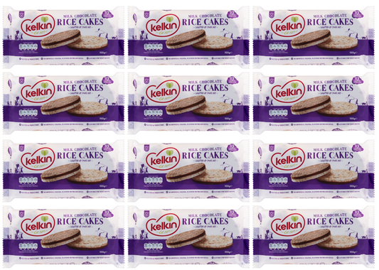 12 x Kelkin Milk Chocolate Covered Rice Cakes 100Gm