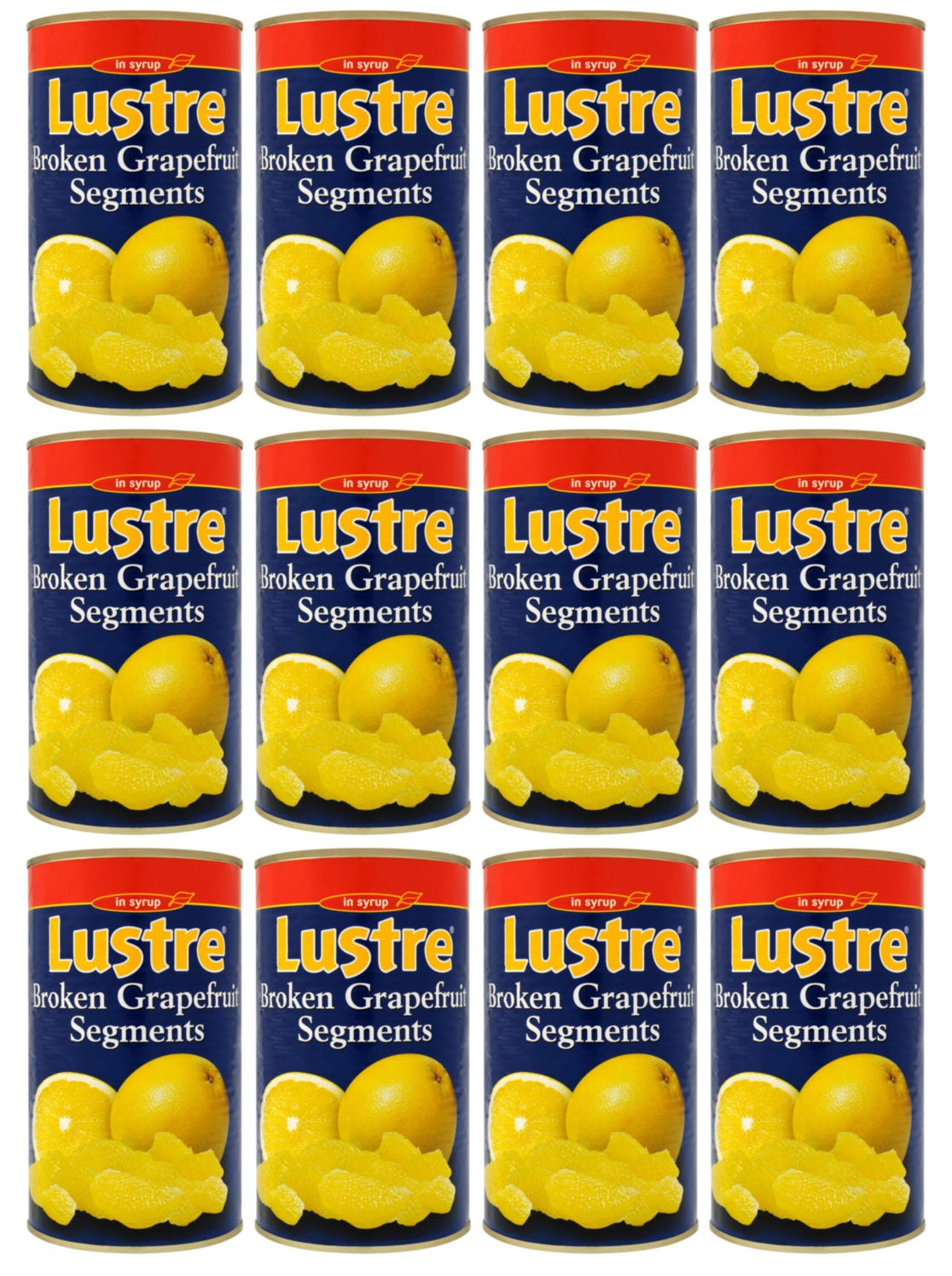 12 x Lustre Broken Grapefruit Segments In Syrup 1.25Kg