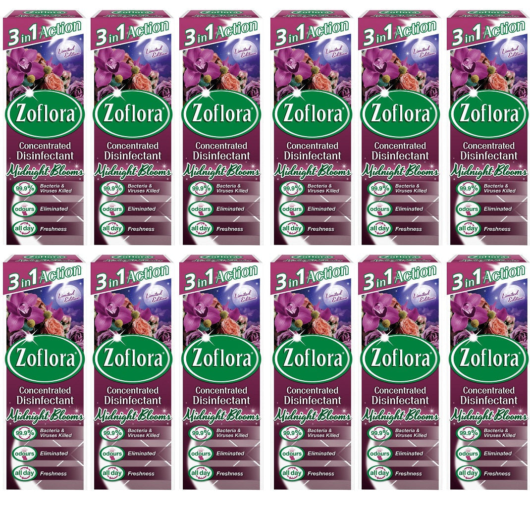 12 x Zoflora 3 In 1 Action Concentrated Disinfectant Assorted Fragranc ...