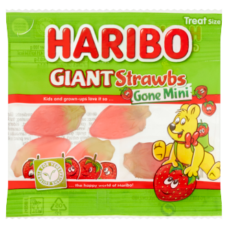 100 x Haribo Giant Strawbs Gone Mini 16G