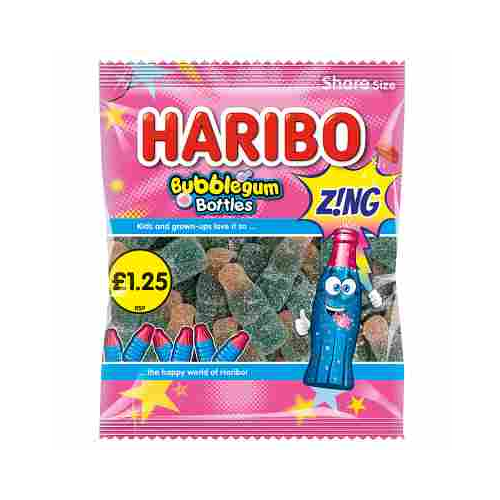 12 x Haribo Bubblegum Bottles Zing - 140GM