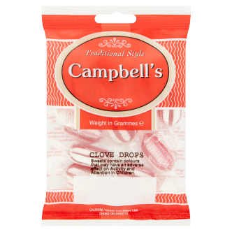 12 x Campbells Clove Drops Bag 100Gm