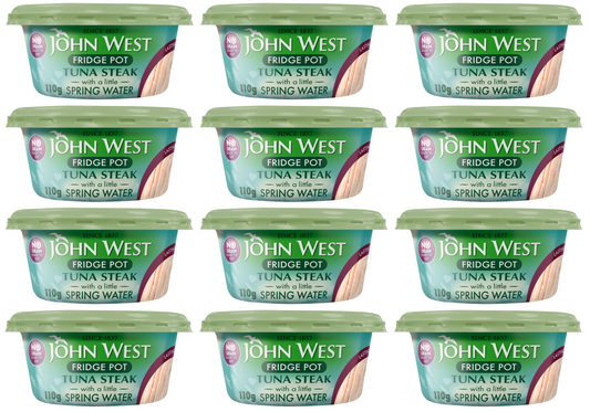 12 x John West Fridge Pot Tuna Steak With A Little Spring Water 110G