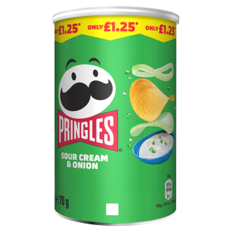 12 x Pringles Sour Cream & Onion - 70Gm