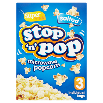 16 x Stop N Pop Microwave Popcorn Salted 3X85Gm