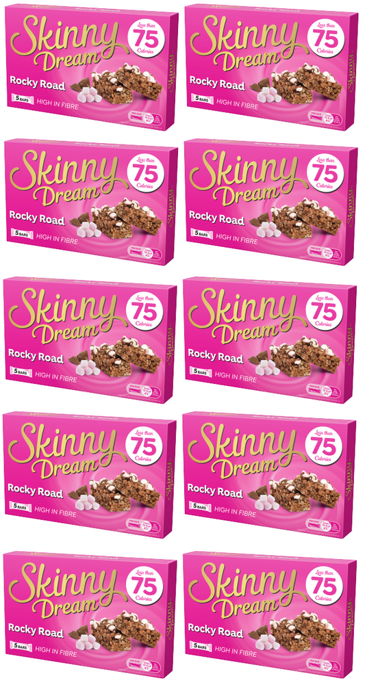 10 x Skinny Dream Rocky Road Bars 5 Pack 5X20Gm