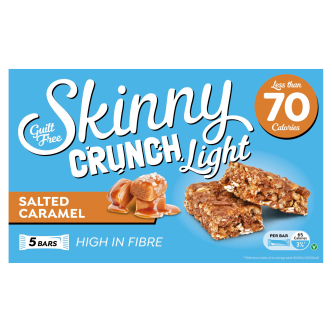 10 x Skinny Crunch Light Salted Caramel Bars 5 Pack - 5 X 19G
