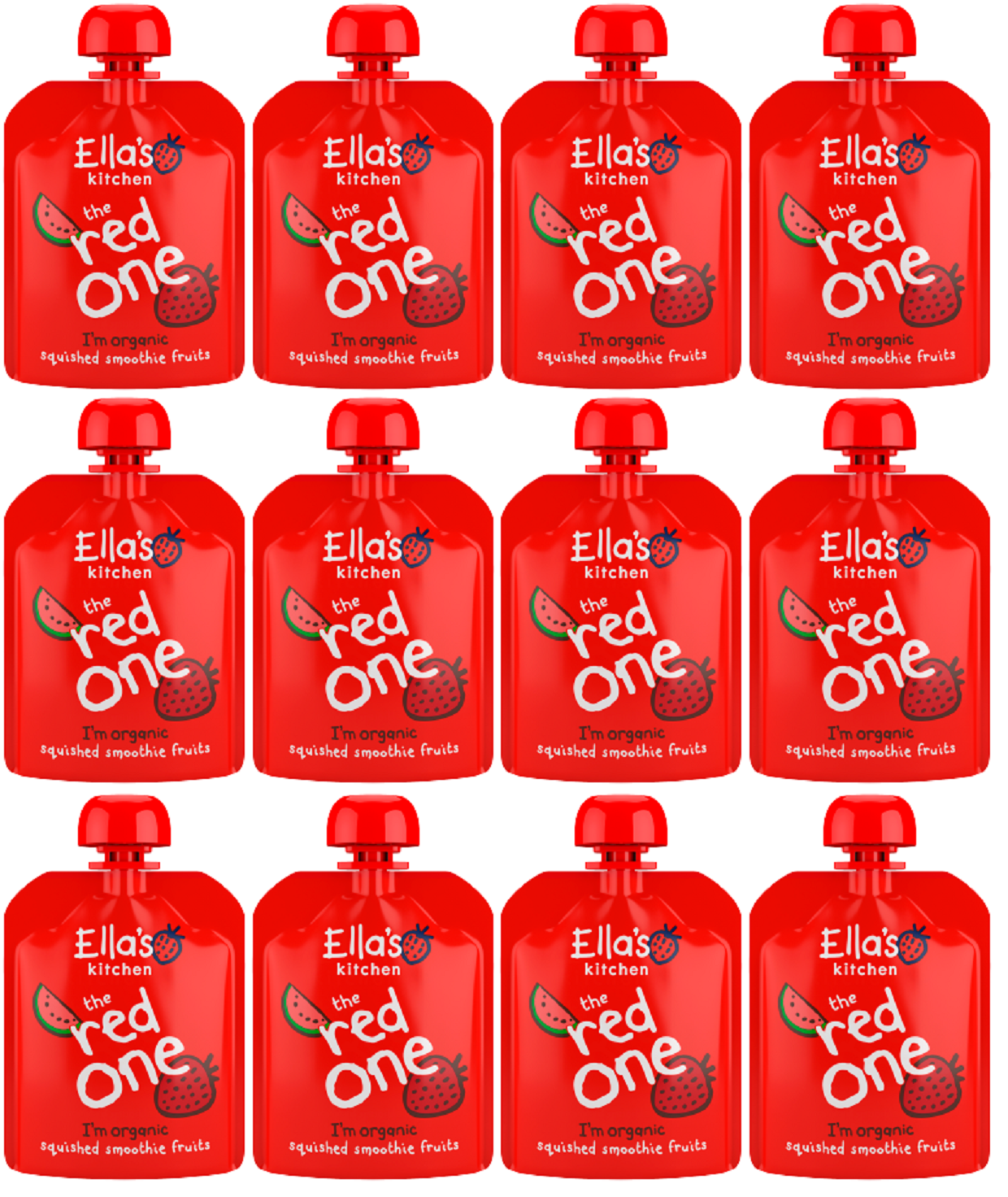 12 x Ellas  Kitchen Smoothie Fruit - Red One - 90G