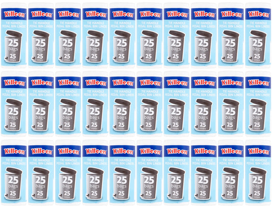 30 x Killeen Pedal Bin Liners Tie Handles 25 Litre - 25 PACK