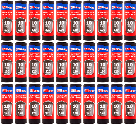 30 x Killeen 10 Heavy Duty Refuse Sacks 120 Litres