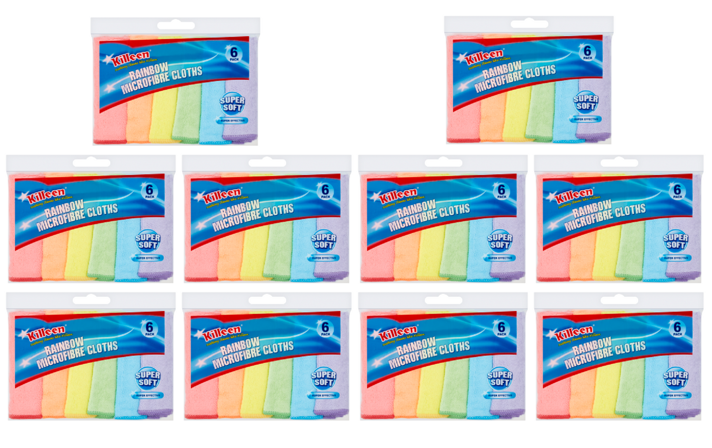 10 x Killeen Mircofibre Cloth   - 6 PACK