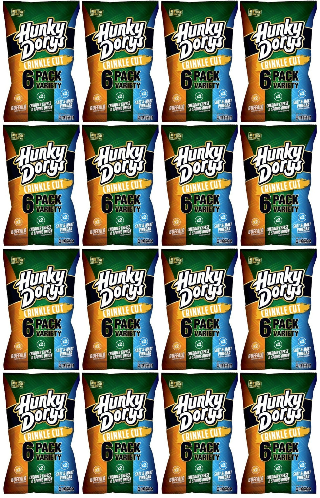 16 x  Hunky Dorys Crinkle Cut Potato Crisps 6 X 25G