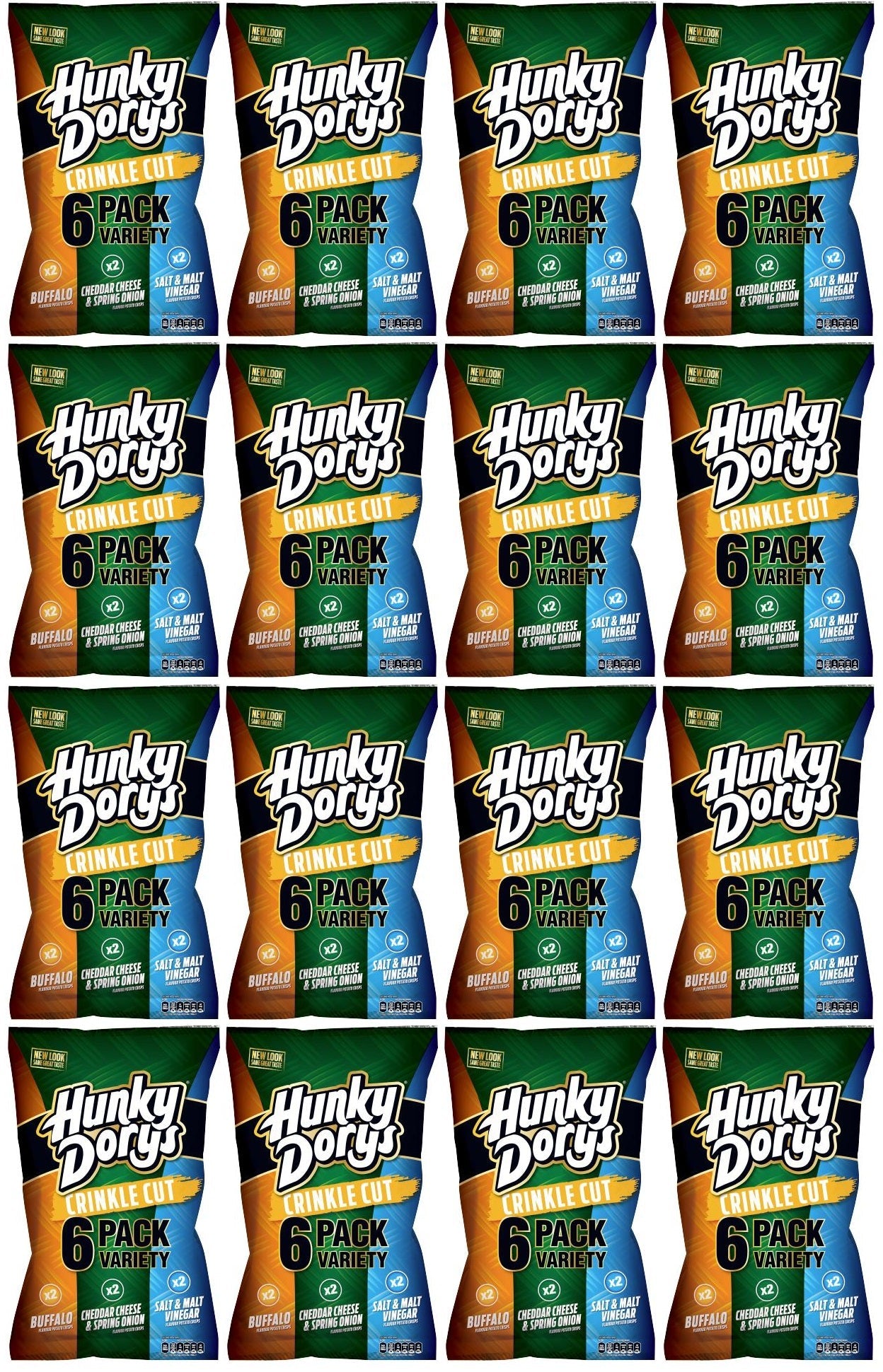 16 x  Hunky Dorys Crinkle Cut Potato Crisps 6 X 25G