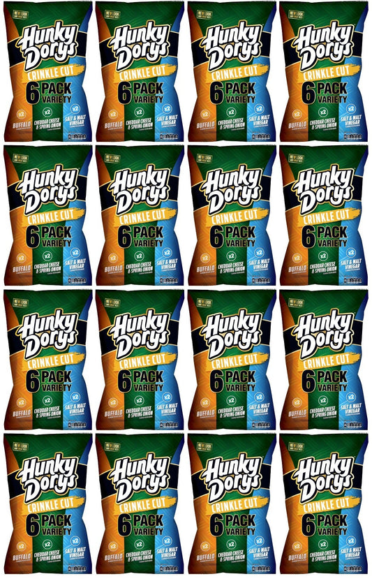 16 x  Hunky Dorys Crinkle Cut Potato Crisps 6 X 25G