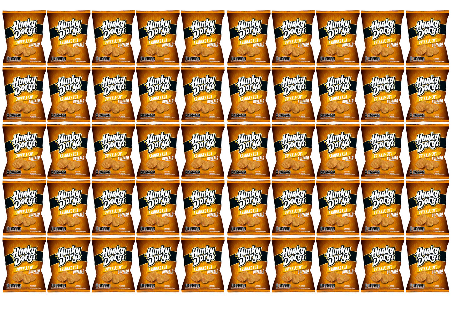 50 x Tayto Hunky Dorys Crinkle Cut Buffalo Flavour Potato Crisps 37G