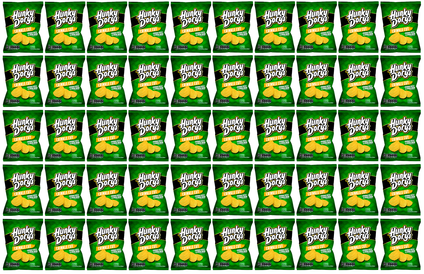 50 x Hunky Dorys Cheddar Cheese & Spring Onion 37Gm