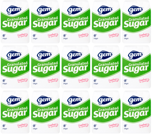 15 x Gem Granulated Sugar 1Kg