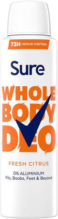 6 x Sure Women Whole Body Fresh Citrus  - 150ML