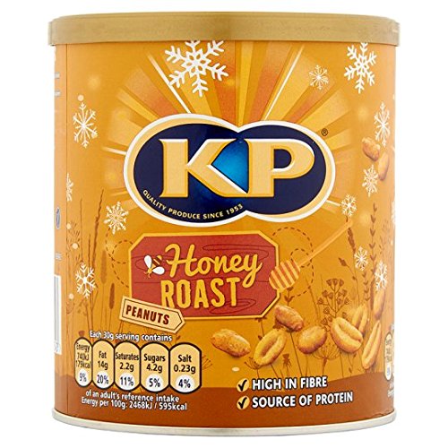 6 X Kp Honey Roasted Peanuts Tin 375GM