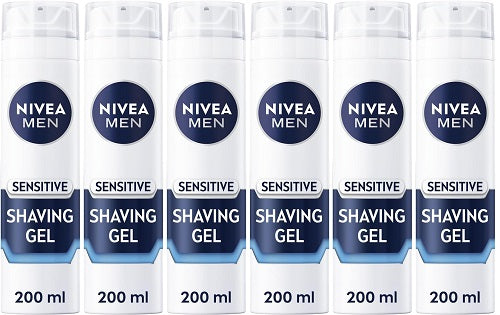 6 x Nivea Men Sensitive Shaving Gel 200Ml