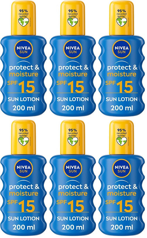 6 x Nivea Sun Spray Spf 15 - 200ML