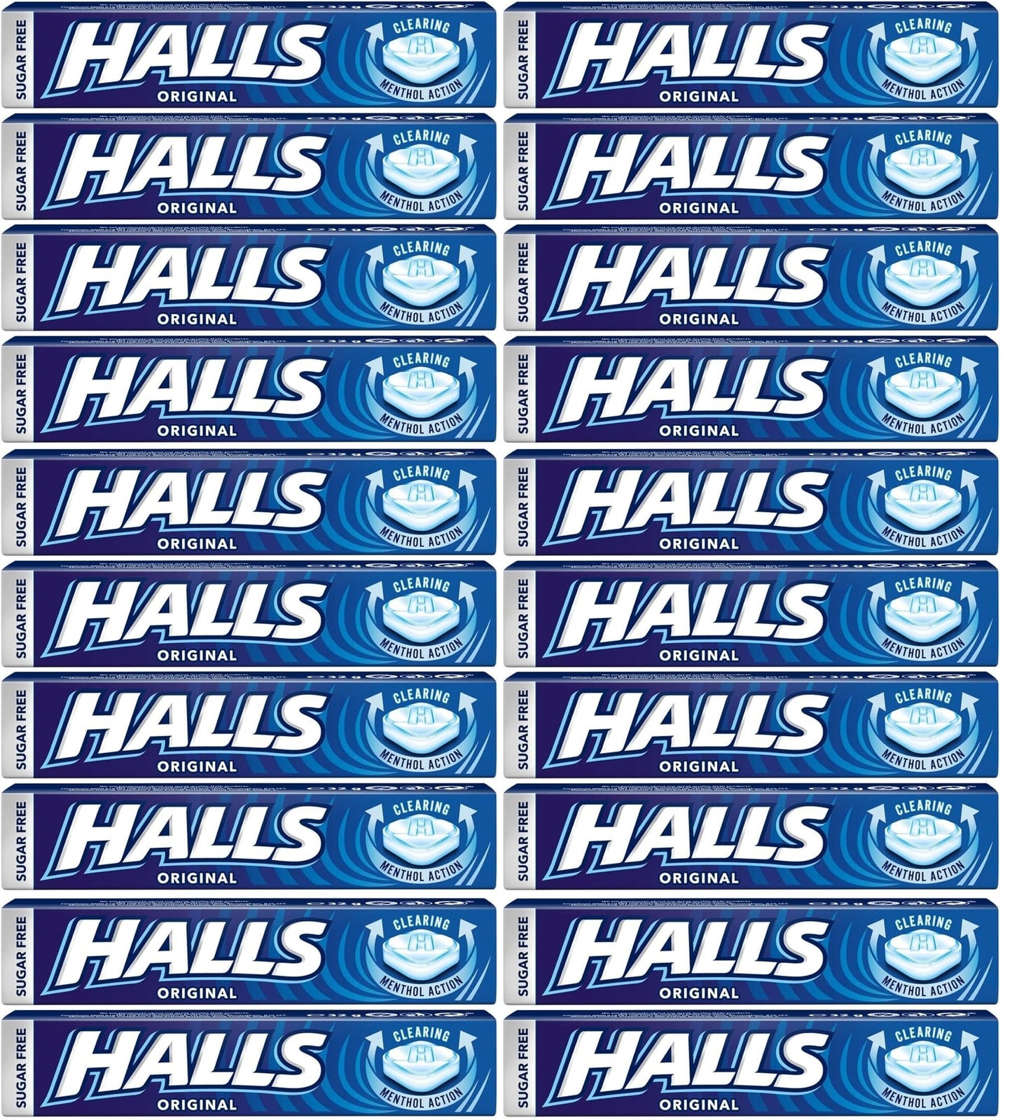 20 x Halls Menthol. Sugar Free Original 32G