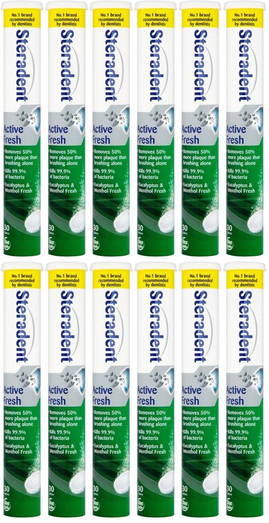 12 x Steradent Active Fresh  - 30 PACK