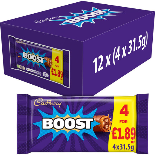 12 x Cadbury Boost Snacksize 4pk - 126GM